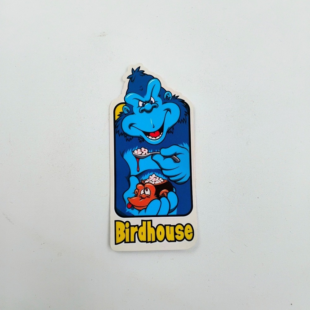 Birdhouse Skateboard Monkey Brains Blue Sticker Vintage 1990's 2000's Y2k Skate